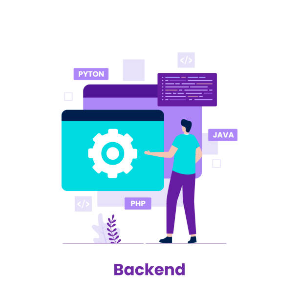 flat design backend of developer concept - 系統(tǒng)軟件 幅插畫(huà)檔、美工圖案、卡通及圖標(biāo)