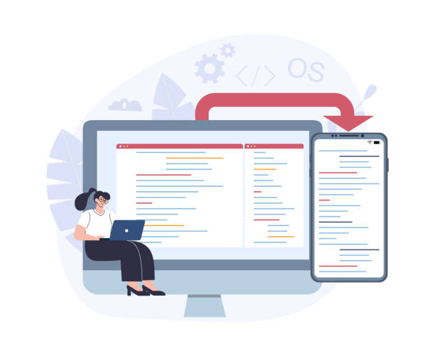 cross-platform software development concept. - 系統(tǒng)軟件 幅插畫檔、美工圖案、卡通及圖標